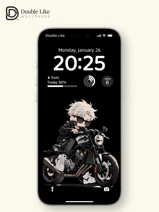 Dark Chibi White Hair Biker Boy Art Wallpaper Pack For Phones, Tablets & Desktops [#LFHL1047]