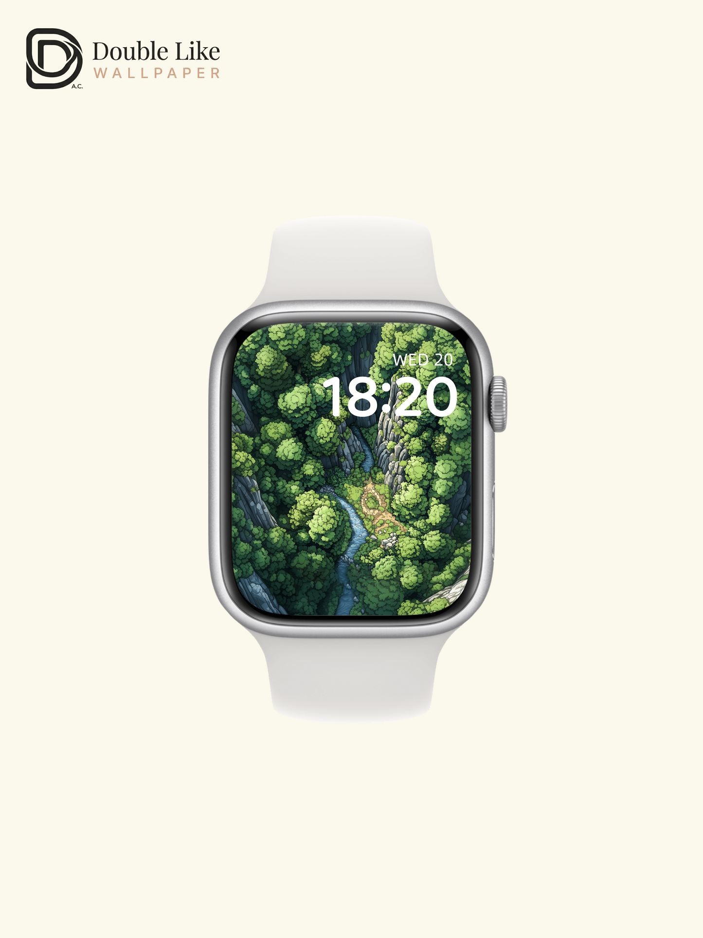 Green Forest River Aerial Illustration Wallpaper Pack [#ZJY478]