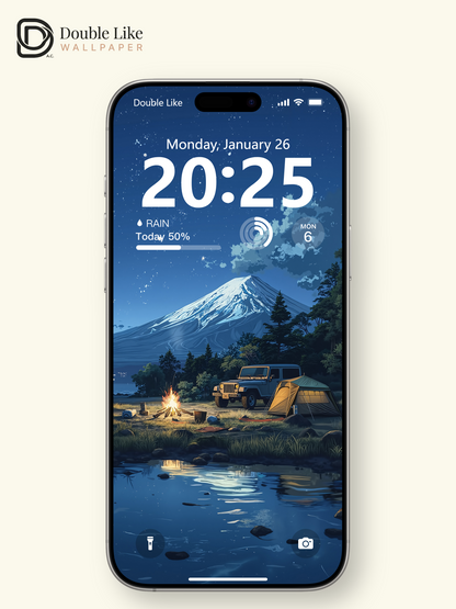 Starry Night Camping Mountain Lake Anime Aesthetic Wallpaper Pack [#WGF014]