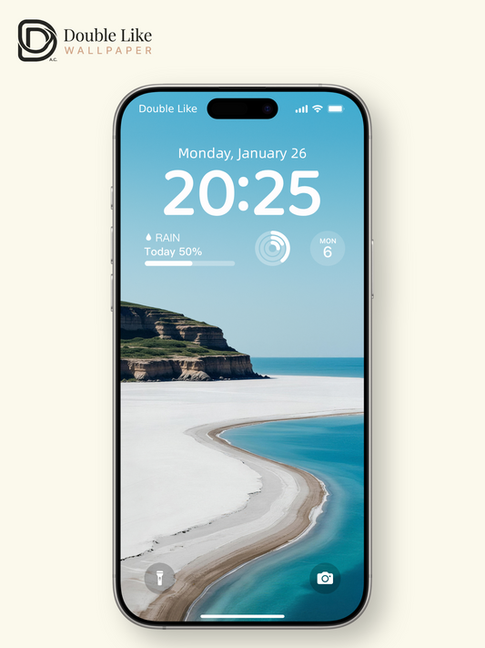 Minimalist White Sand Beach Blue Ocean Aesthetic Wallpaper Pack [#LFHL30612]