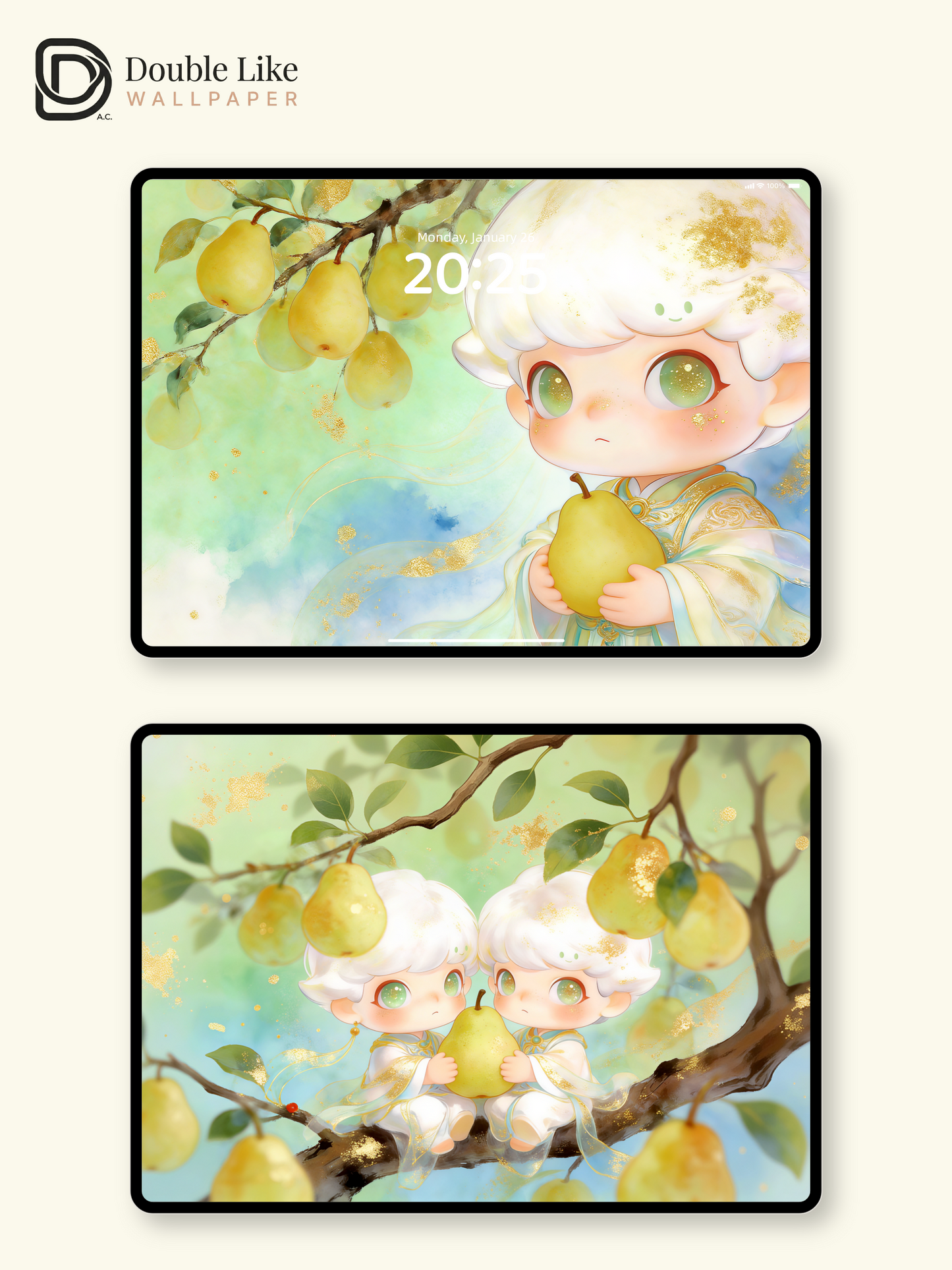 A Tree Full of Lucky Pears | Healing Wallpaper [#JJ328]