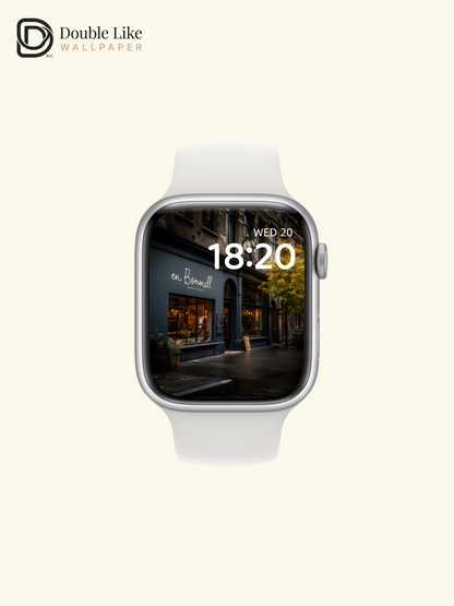 Cozy Cafe Street Photography Vintage City Wallpaper [#ZJYX0455]