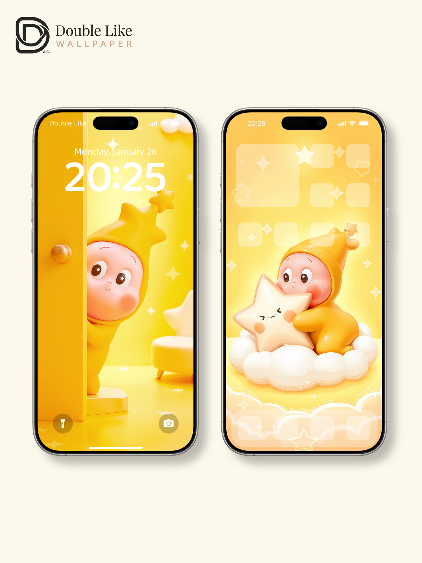 Starlight Buddy · A Little Star Hug ✨ | Healing Wallpaper Pack [#JJ125]