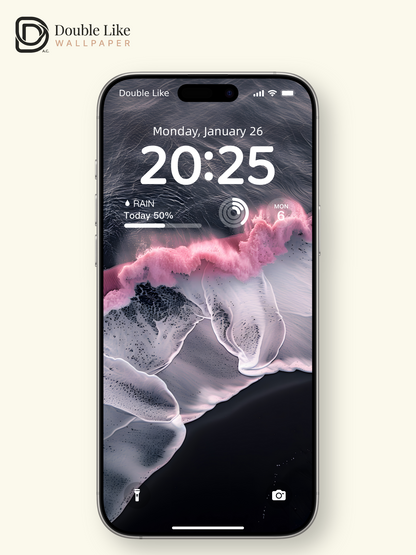 Surreal Pink Wave Dark Beach Aesthetic Wallpaper Pack [#ZJYX0199]
