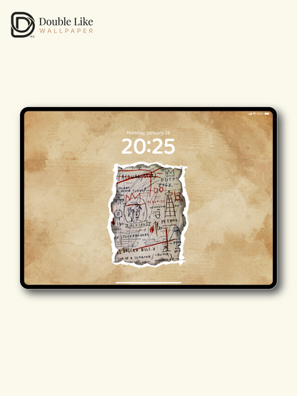 Basquiat Style Neo-Expressionist Torn Paper Vintage Aesthetic Wallpaper Pack [#ZMY502]