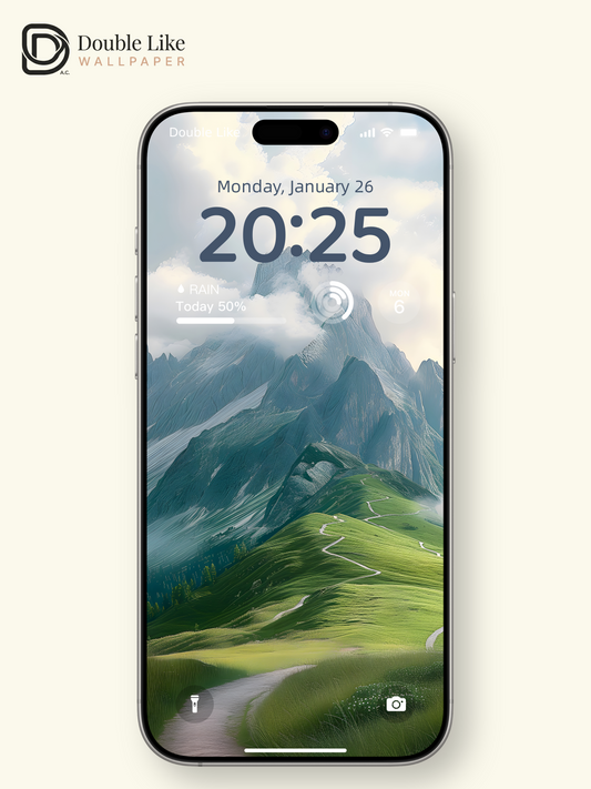 Majestic Green Mountain Path Anime Aesthetic Lock Screen Wallpaper Pack [#ZJYX0016]