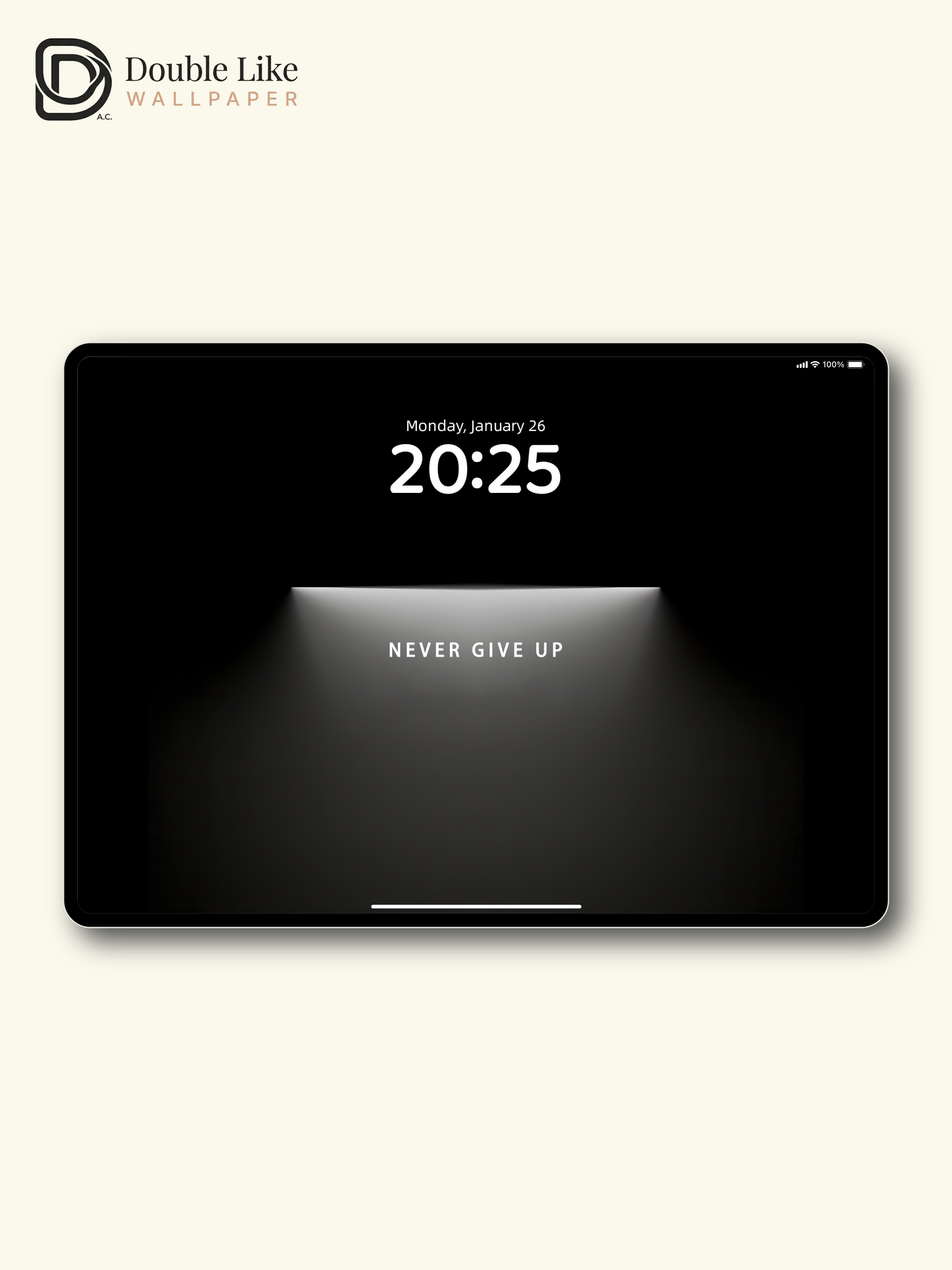 Combined Product Name: Dark Spotlight NEVER GIVE UP Minimal Inspirational Atmospheric Text Full-Device Wallpaper Pack [#ZMY036]