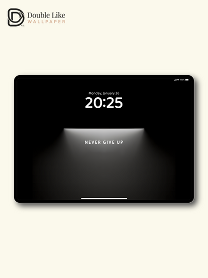 Combined Product Name: Dark Spotlight NEVER GIVE UP Minimal Inspirational Atmospheric Text Full-Device Wallpaper Pack [#ZMY036]