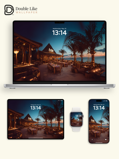 Tropical Beachside Boho Night Dining Aesthetic Wallpaper Pack [#JJ1119]