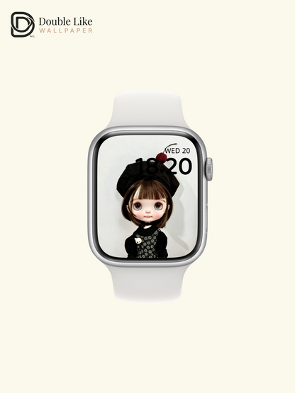 Healing Dark Coquette Blythe Doll Black Beret Cherry Aesthetic Wallpaper [#HWWs013]