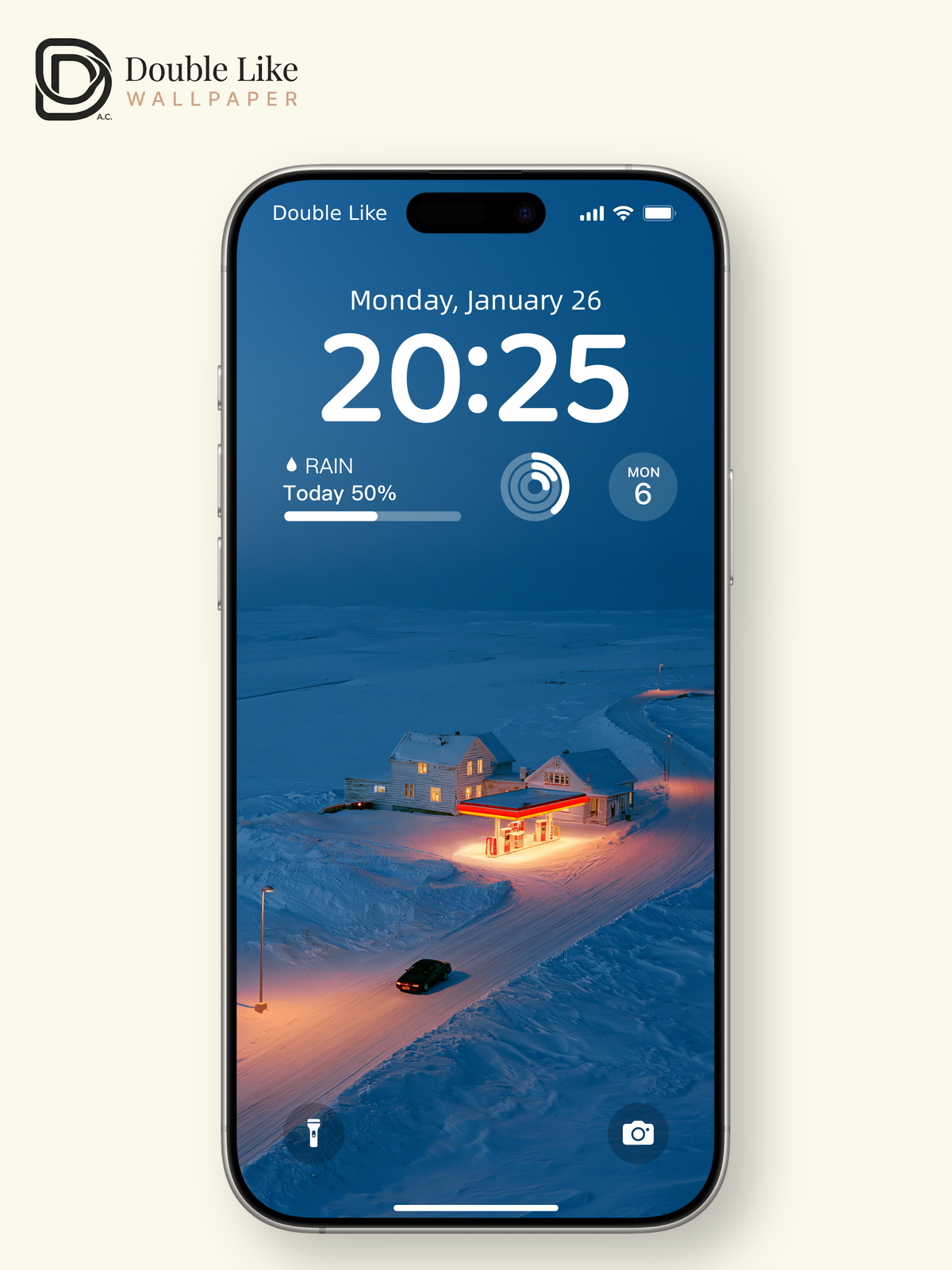 Nordic Winter Snow Gas Station Night Road Aesthetic Wallpaper Pack [#JJ1403]