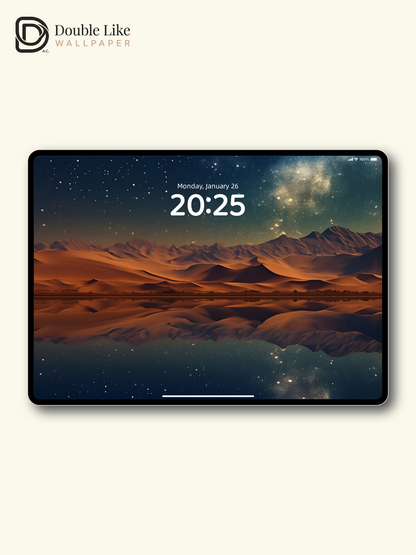 Dreamy Starry Desert Reflection Digital Art Lock Screen Wallpaper Pack [#ZJYX0140]