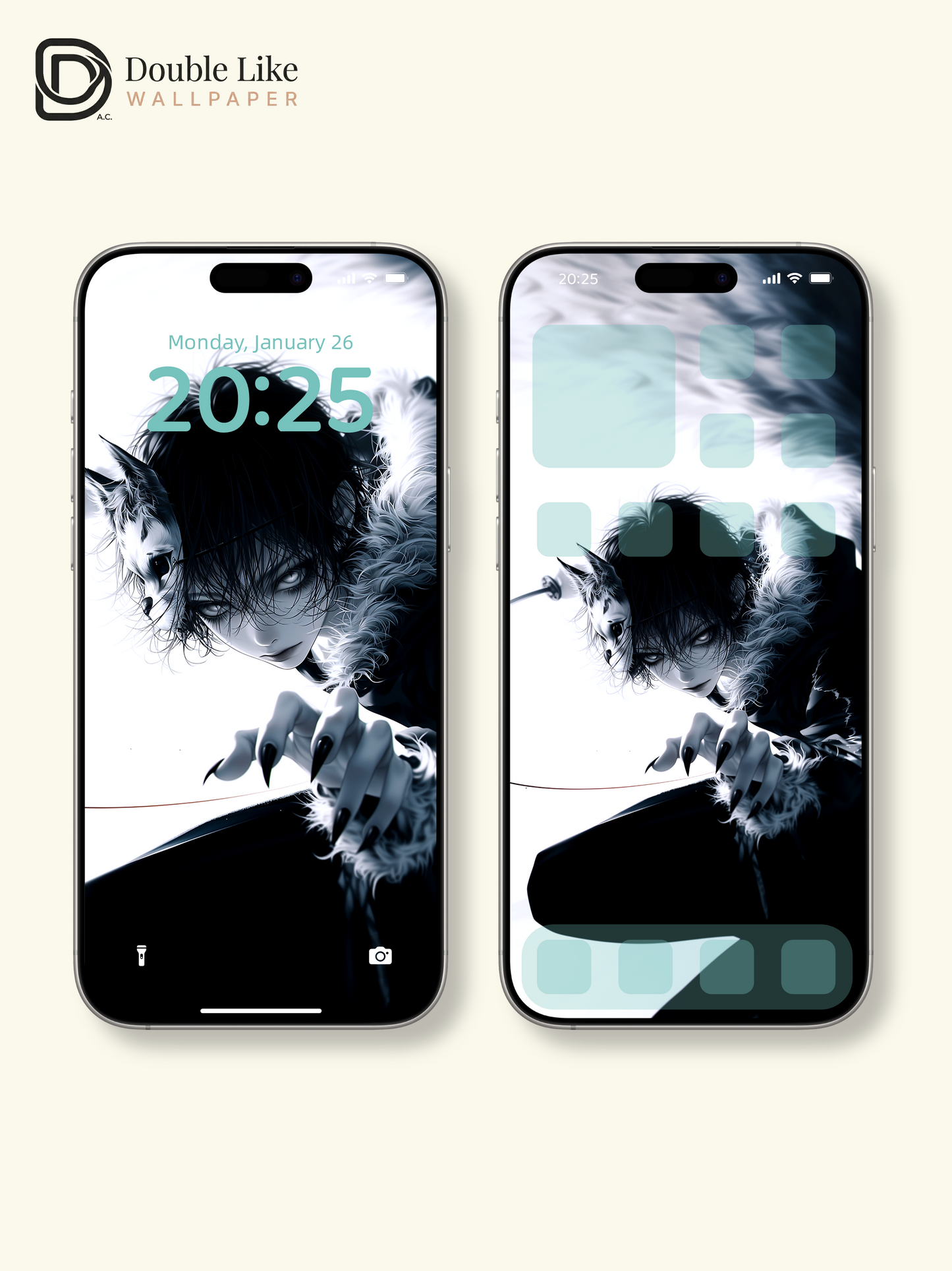 Dark Anime Wolf Mask Warrior Assassin Manga Aesthetic Wallpaper Pack [#HW1492]