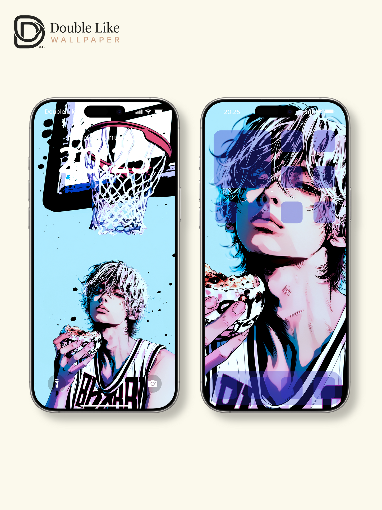 Anime White Hair Boy Cyan Streetwear Aesthetic Wallpaper Pack [#HW1486]