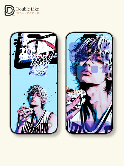 Anime White Hair Boy Cyan Streetwear Aesthetic Wallpaper Pack [#HW1486]