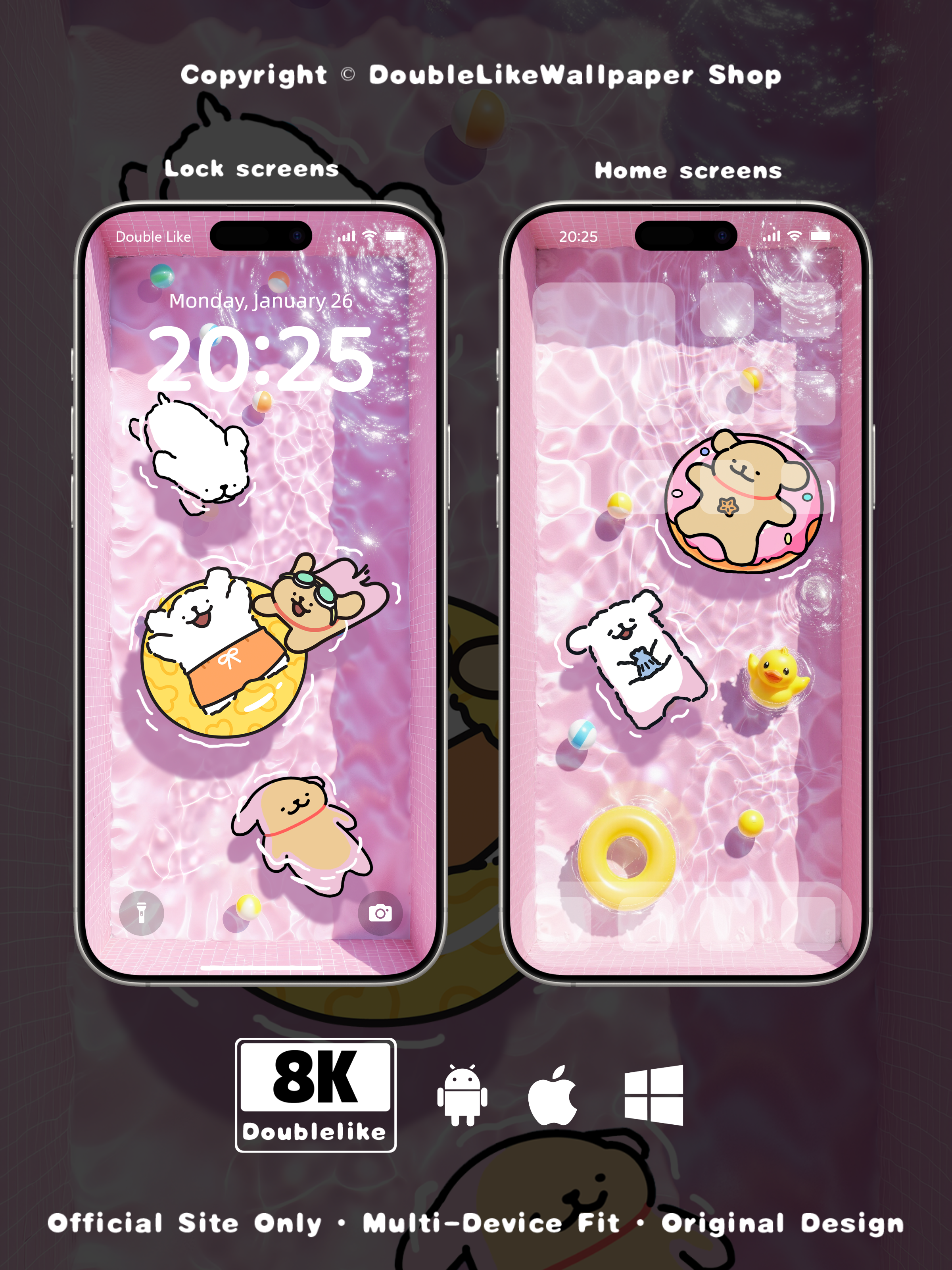 Pink Cool Swimming Pool [#D27]