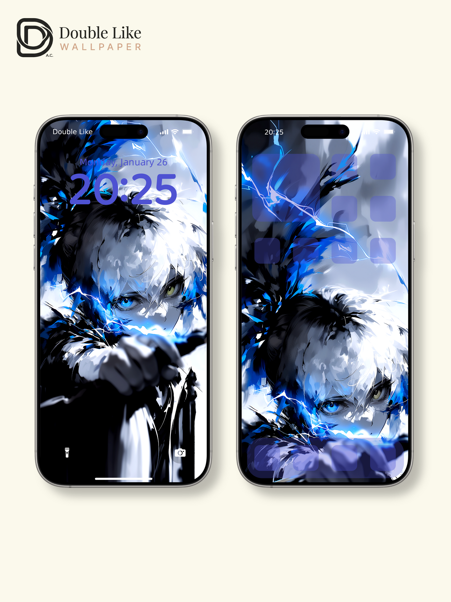 Anime Archer Lightning Glow Heterochromia Eyes Aesthetic Wallpaper Pack [#HW1495]