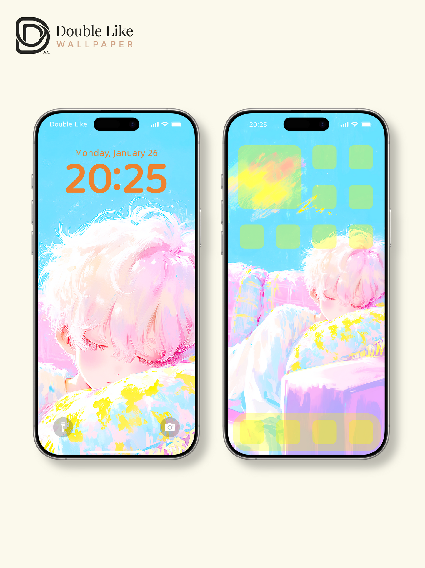 Pastel Dream Sleeping Anime Boy Aesthetic Digital Wallpaper Pack [#HW1462]
