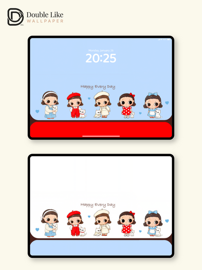 Female Power Cute Girls Happy Everyday With My Cats Wallpaper Pack [#JJ418]