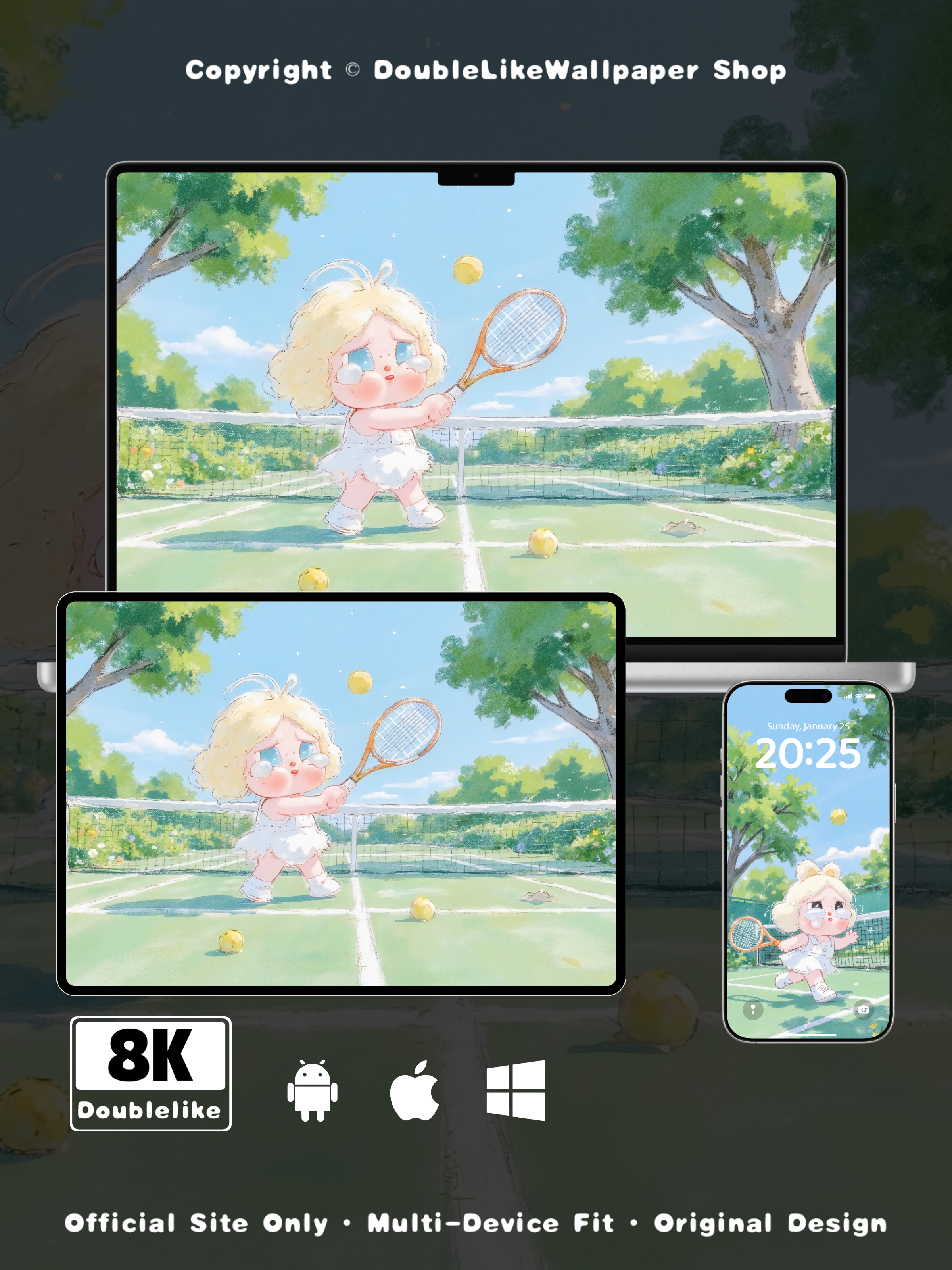 Playing Tennis Outdoors [#C081]