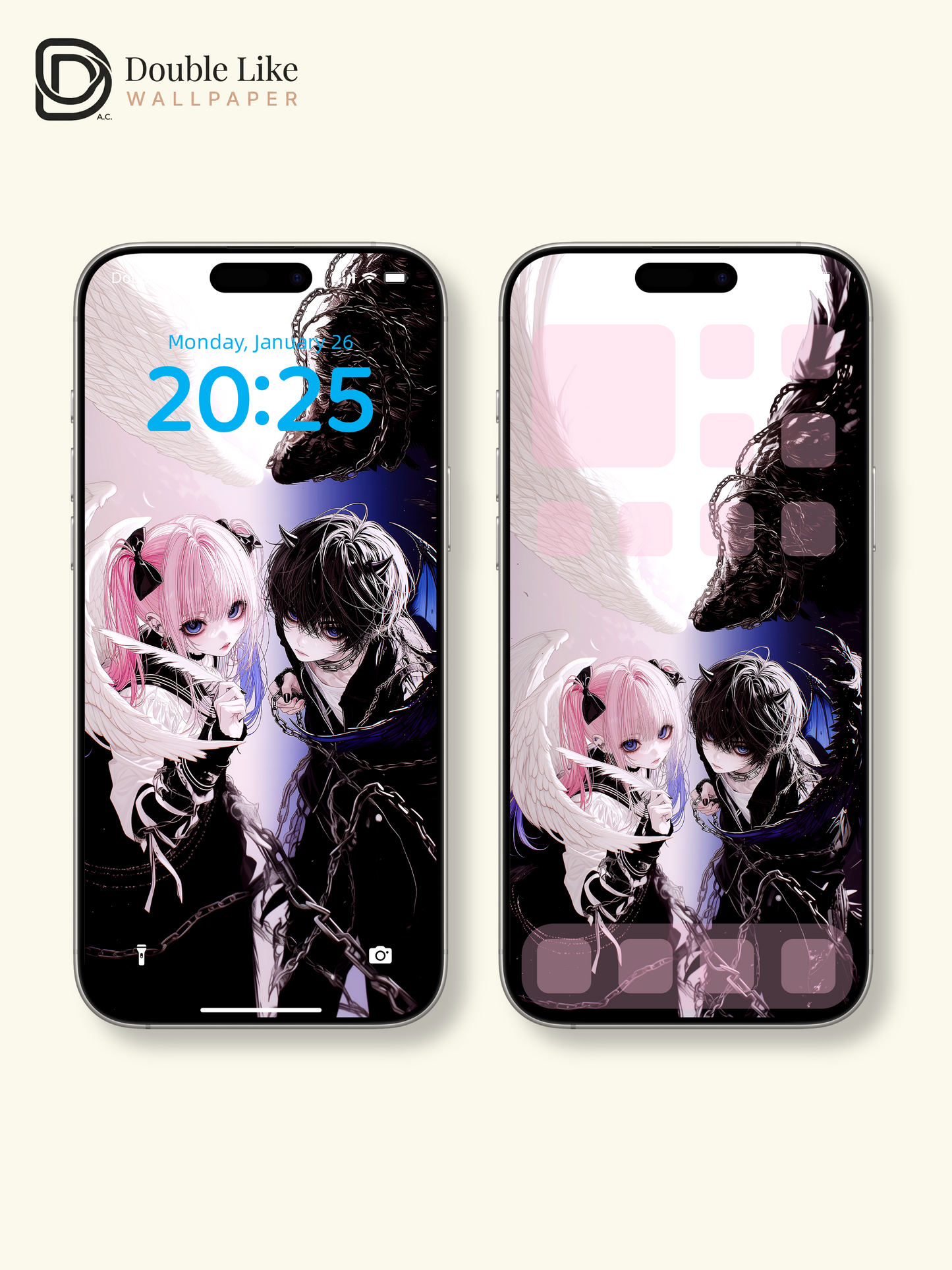 Dark Fantasy Angel & Demon Couple Wallpaper Pack [#HW1524]