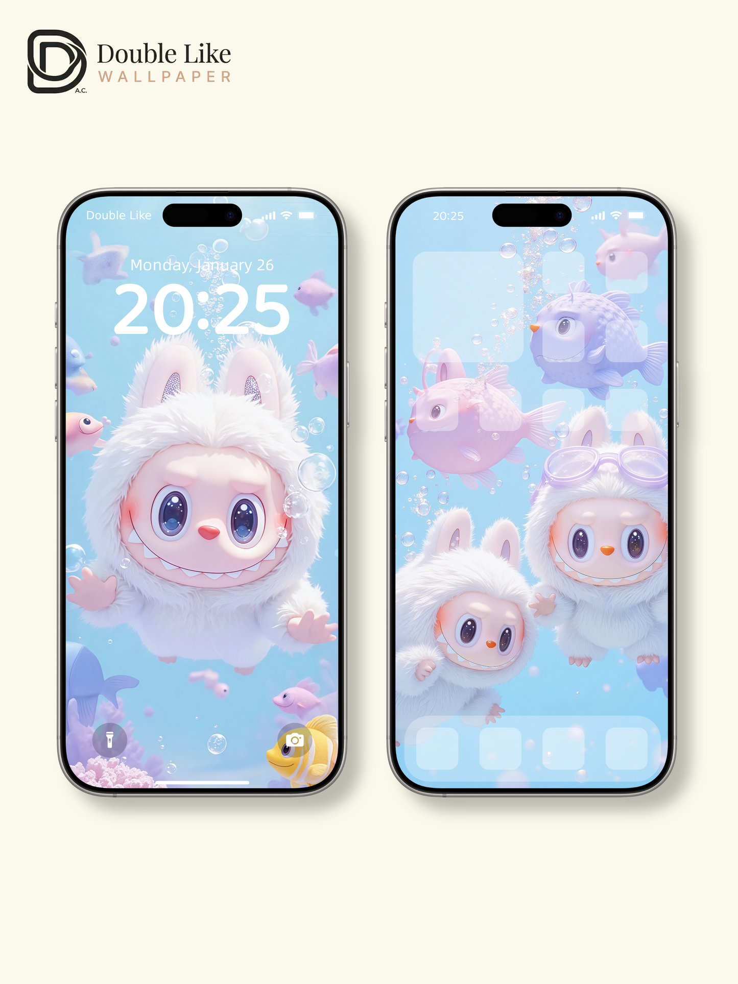 Underwater Fluffy Bubble Healing Live Wallpaper Pack [#JJ108]