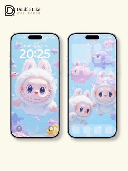 Underwater Fluffy Bubble Healing Live Wallpaper Pack [#JJ108]