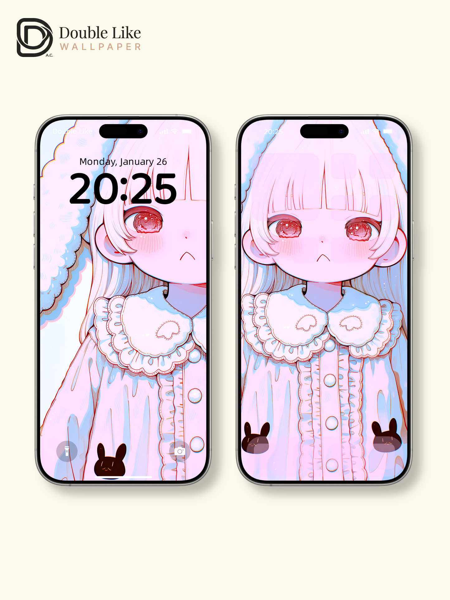 Kawaii Anime Bunny Girl Pastel Aesthetic Wallpaper Pack [#HW1478]