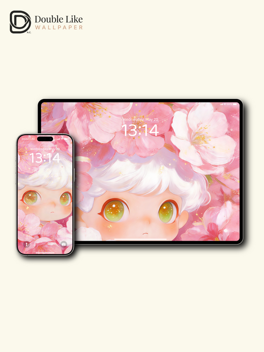 Sakura Dreamscape: Cute Twin Wallpaper Pack [#JJ370]