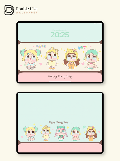 It's Okay to Cry💛 | Cozy Cute Wallpaper Pack [#JJ410]