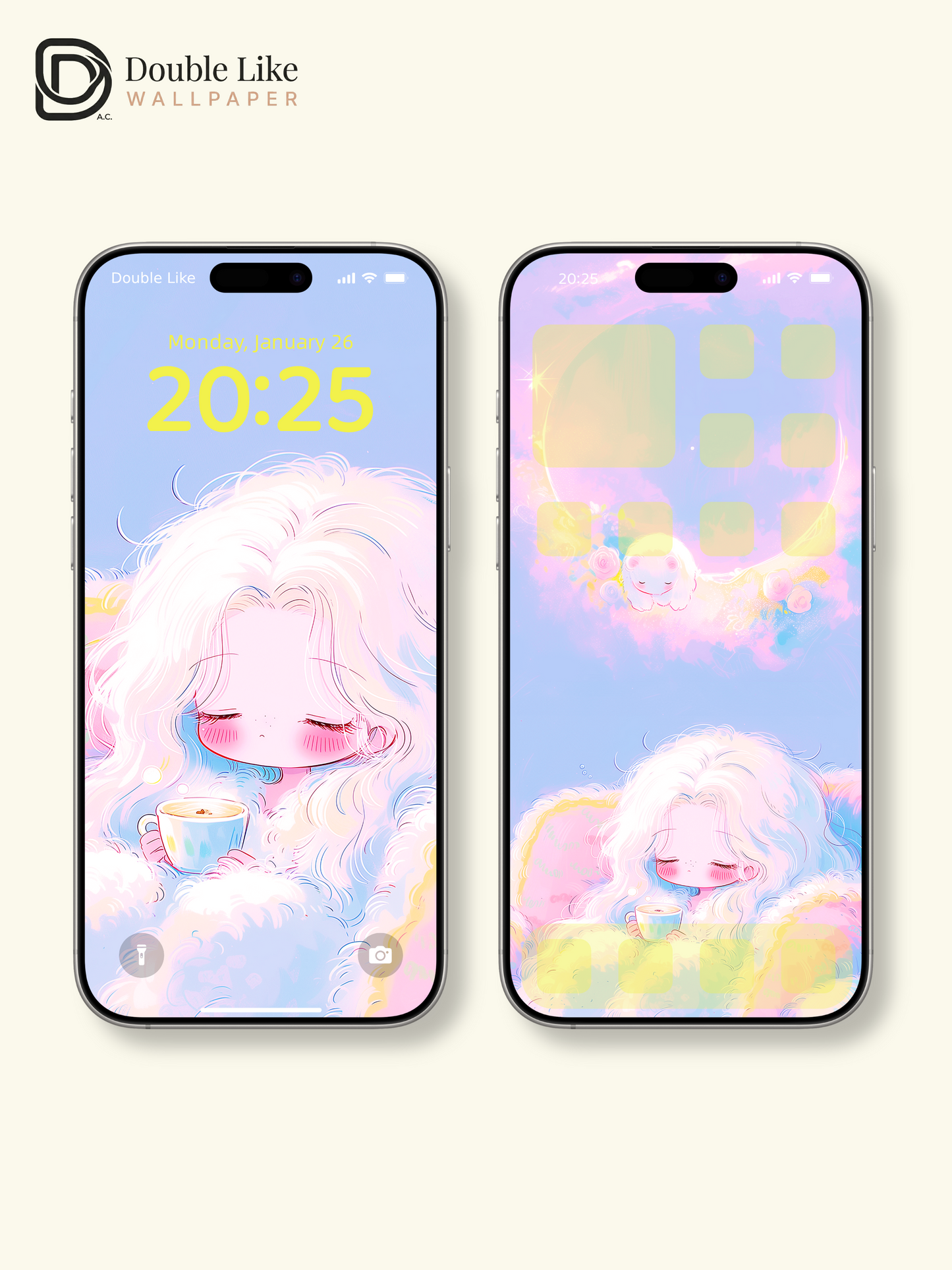 Cute Sleeping Anime Girl Cozy Pastel Dreamy Aesthetic Wallpaper Pack [#HW1497]
