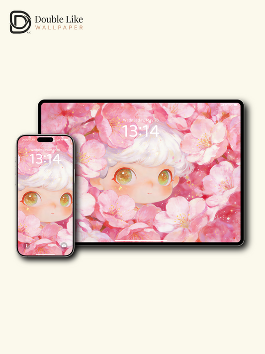 Sakura Dreamscape: Cute Twin Wallpaper Pack [#JJ370]