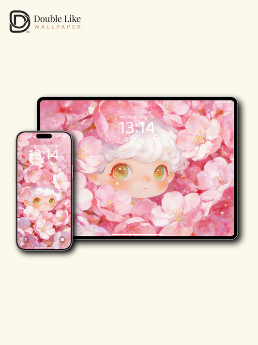 Sakura Dreamscape: Cute Twin Wallpaper Pack [#JJ370]