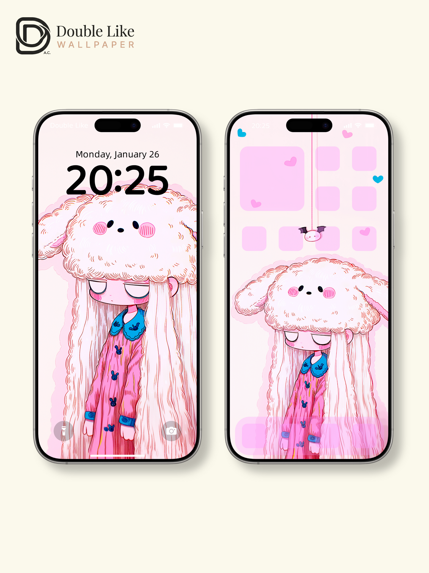 Kawaii Sad Anime Girl Fluffy Sheep Beanie Wallpaper [#HW1472]