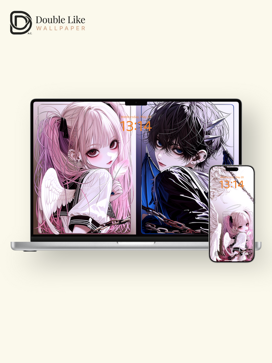 Dark Fantasy Angel & Demon Anime Couple Wallpaper Pack [#HW1525]