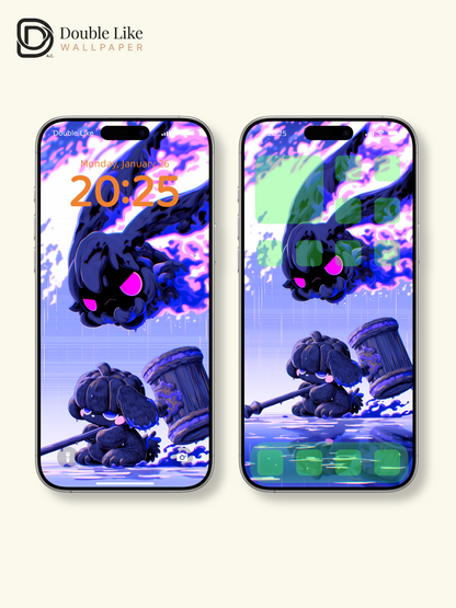 Cute Dark Pumpkin Pup Hammer Ghost Glow Aesthetic Wallpaper Pack [#HW1509]