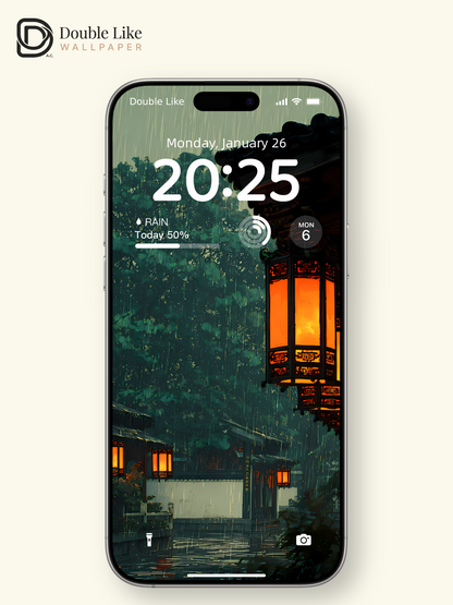 Rain and Lanterns – 4K Chinese Aesthetic Wallpaper Pack [#LFHL1015]