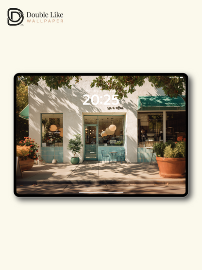 Sunlit Coffee Shop: Cozy Warm Atmosphere Aesthetic Wallpaper Pack [#JJ1321]