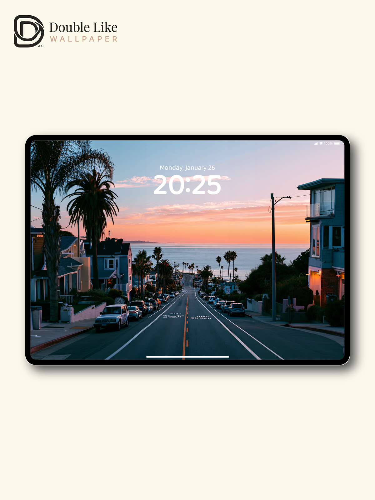 California Coastal Sunset Road & Palm Trees Aesthetic Wallpaper Pack [#JJ1354]