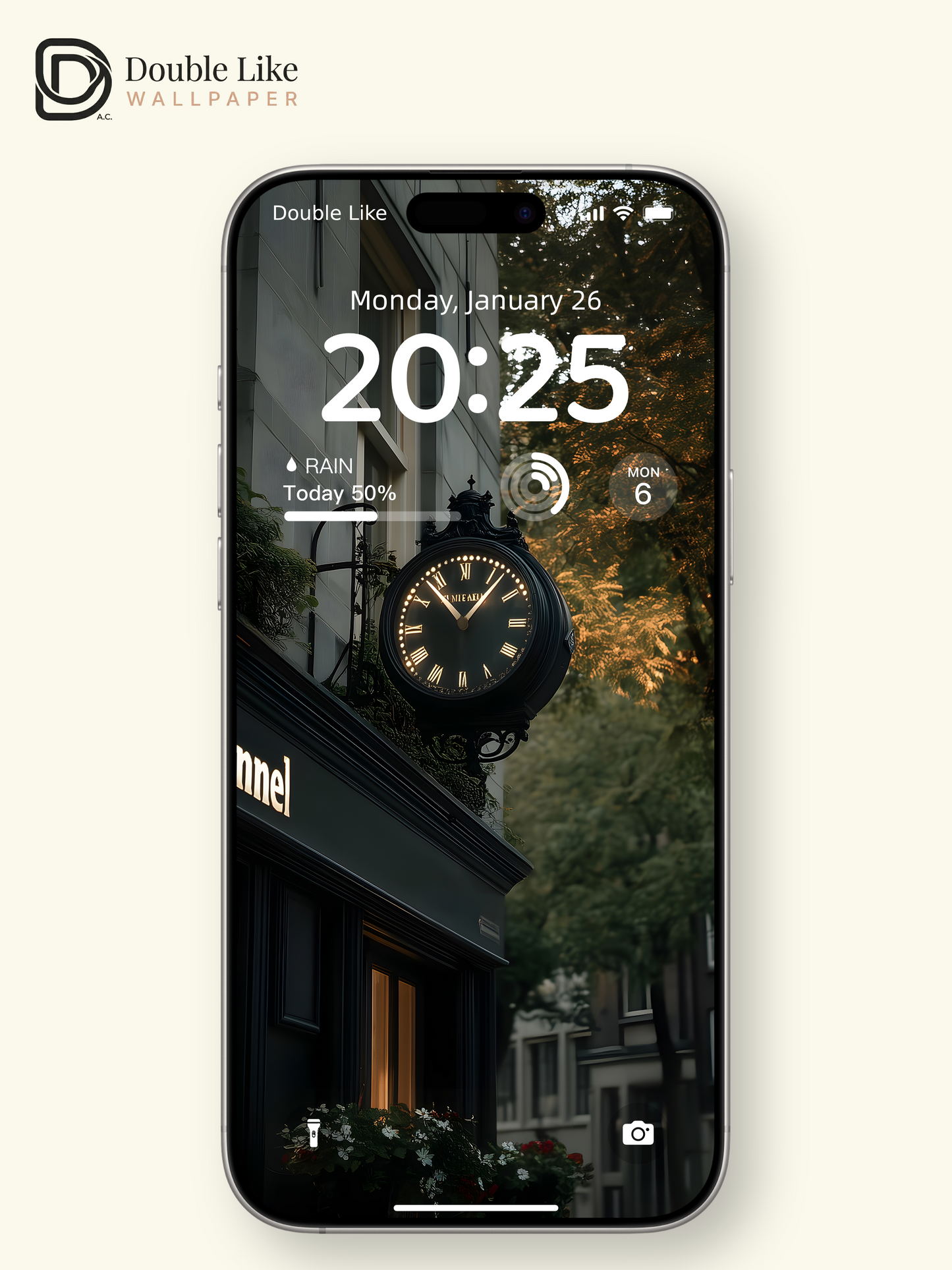 European Street Clock Storefront Evening Aesthetic Wallpaper Pack [#ZJYX0444]