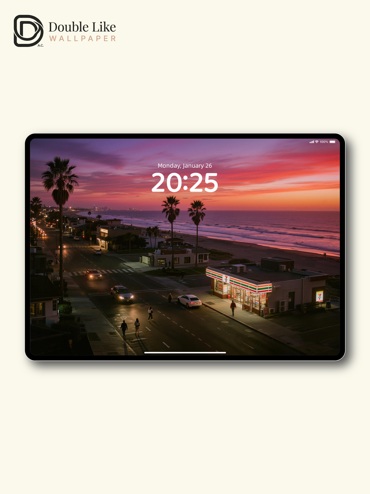 Coastal 7-Eleven Twilight Beach Sunset Aesthetic Wallpaper Pack [#JJ230808]
