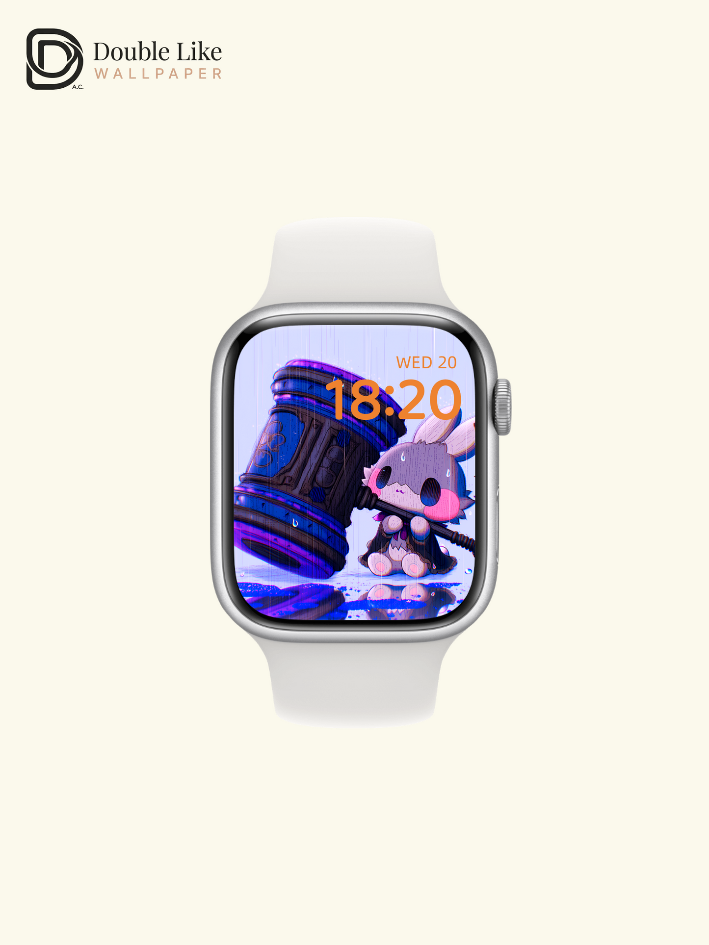 Cute Masked Bunny Giant Mallet Rainy Purple Aesthetic Wallpaper Pack [#HW1511]