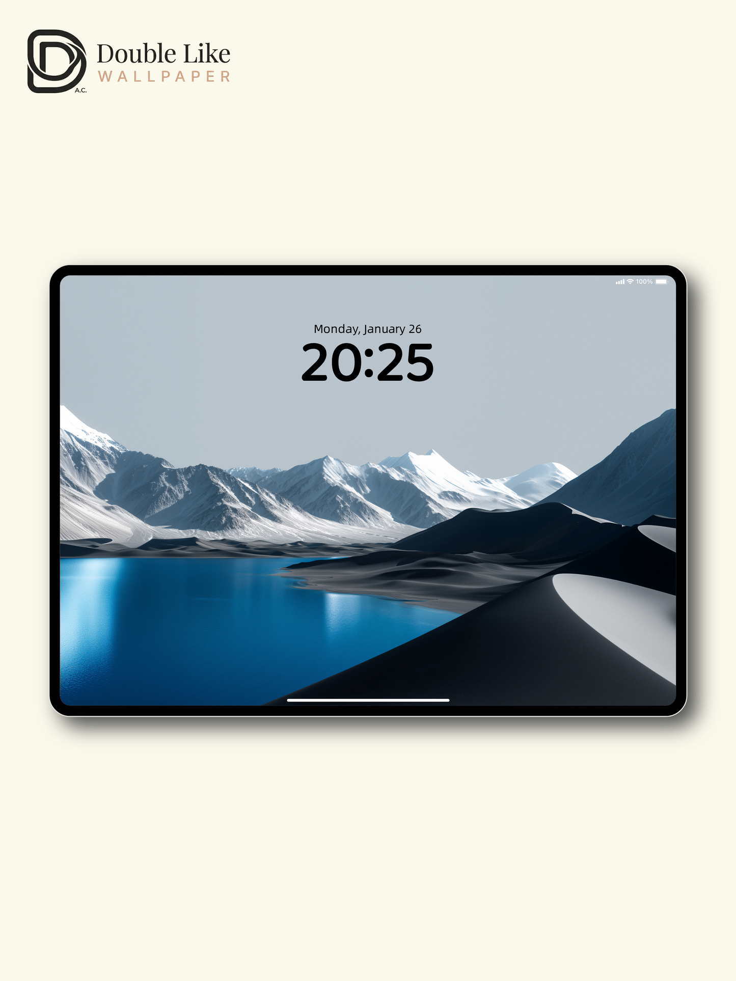 Minimal Cold Tone Mountain Lake Desert Premium Wallpaper Pack [#LFHL30104]