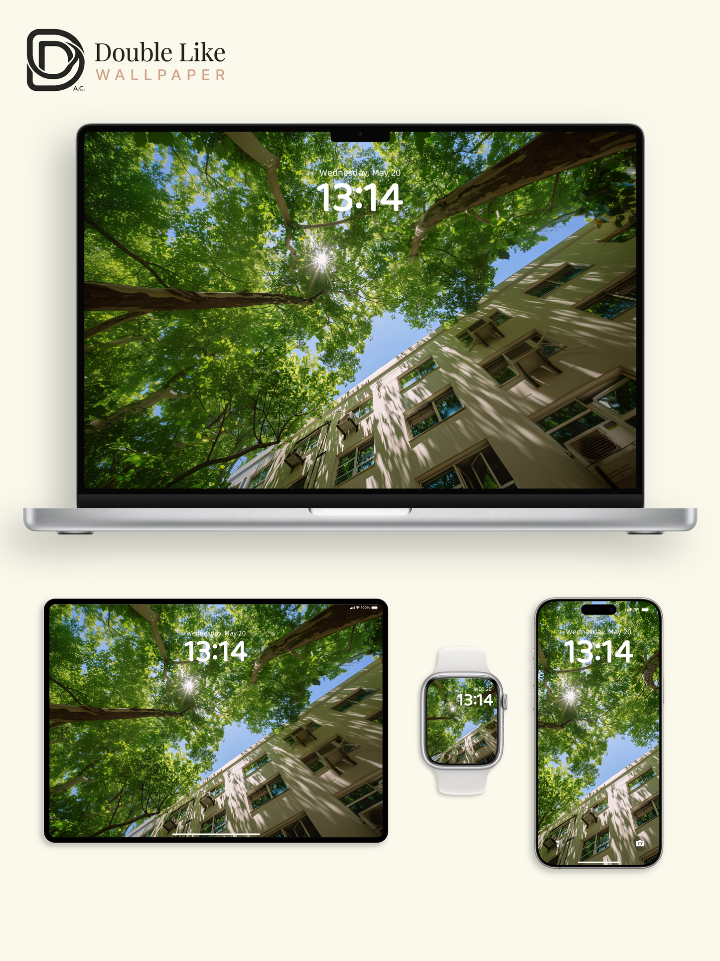 Sunlight Through Trees Summer Fresh Nature Landscape Wallpaper Pack [#JJ1342]