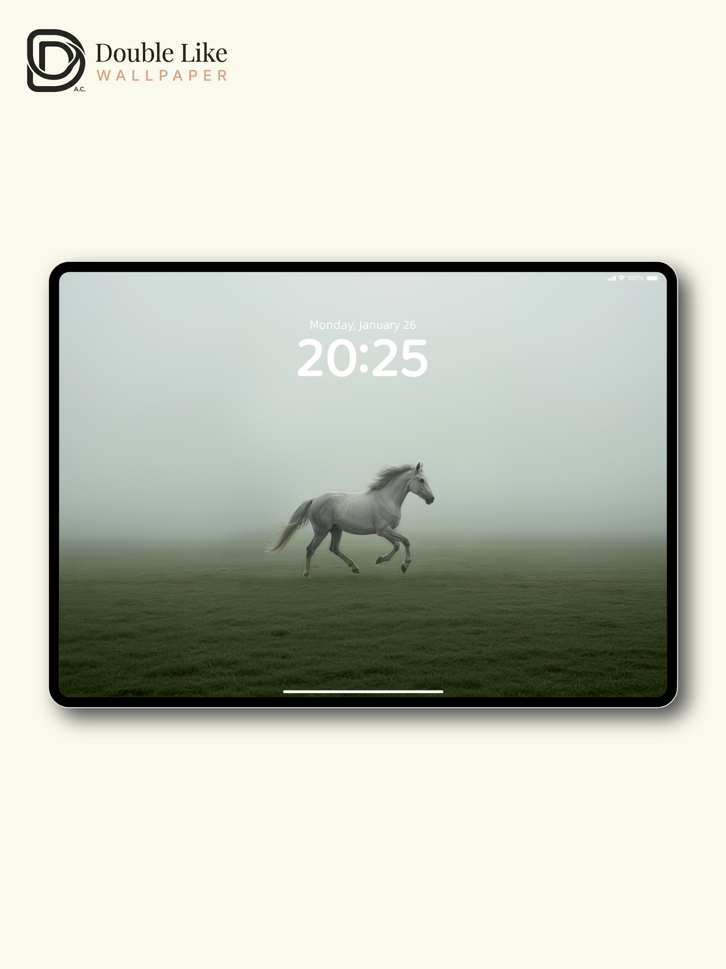 Mystic White Horse in Fog Aesthetic Nature Wallpaper Pack [#LFHL30601]