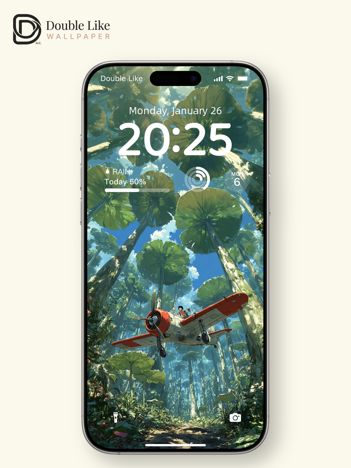 Giant Forest Canopy & Vintage Plane Flight Aesthetic Wallpaper Pack [#JJ1459]