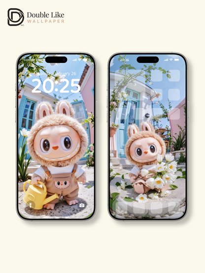 Summer Garden Healing Diary · Cute LABUBU Wallpaper Set [#JJ56]