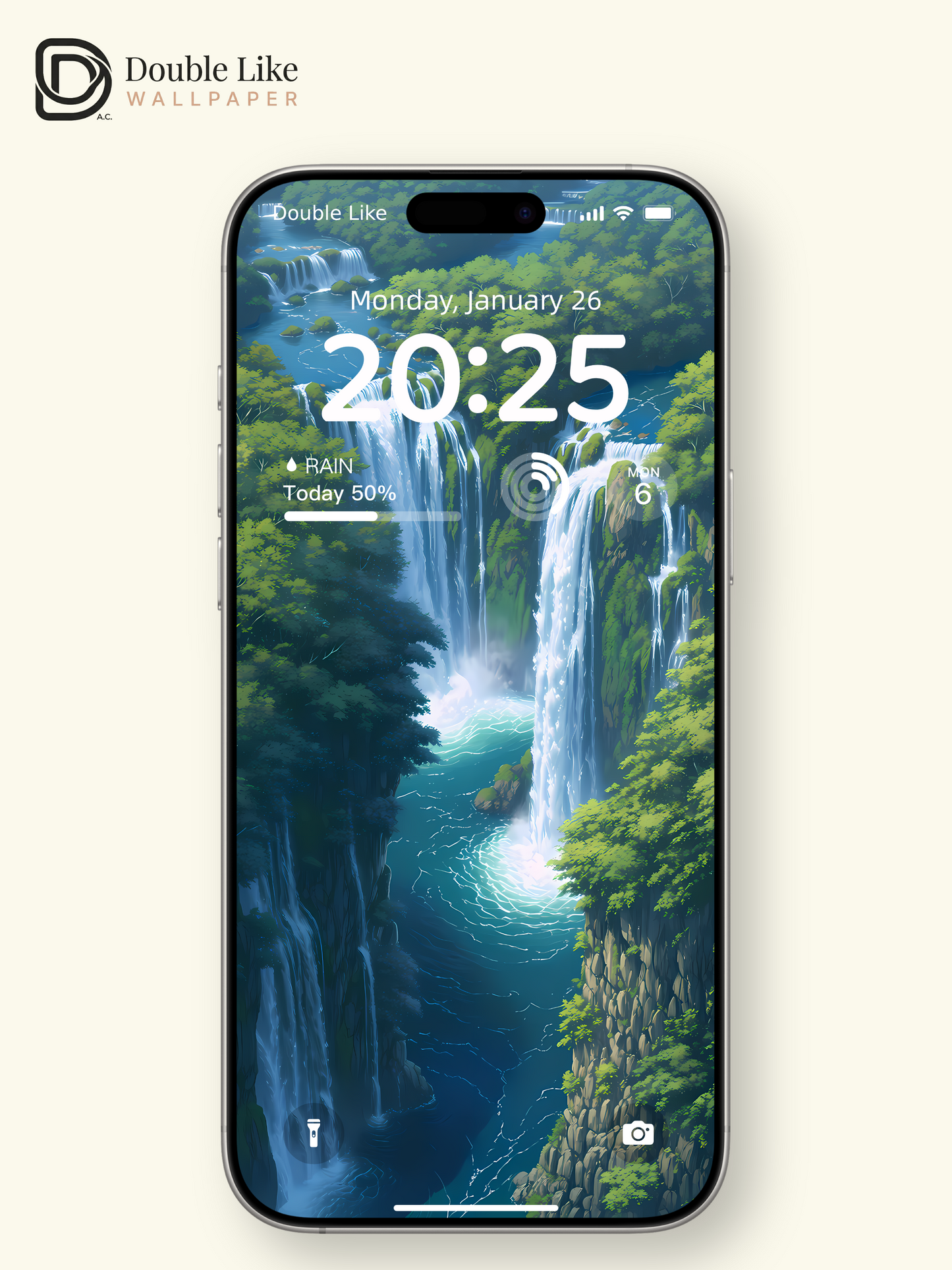 Aesthetic Secret Forest Waterfalls Nature Landscape Digital Art Wallpaper Pack [#LFHL1029]