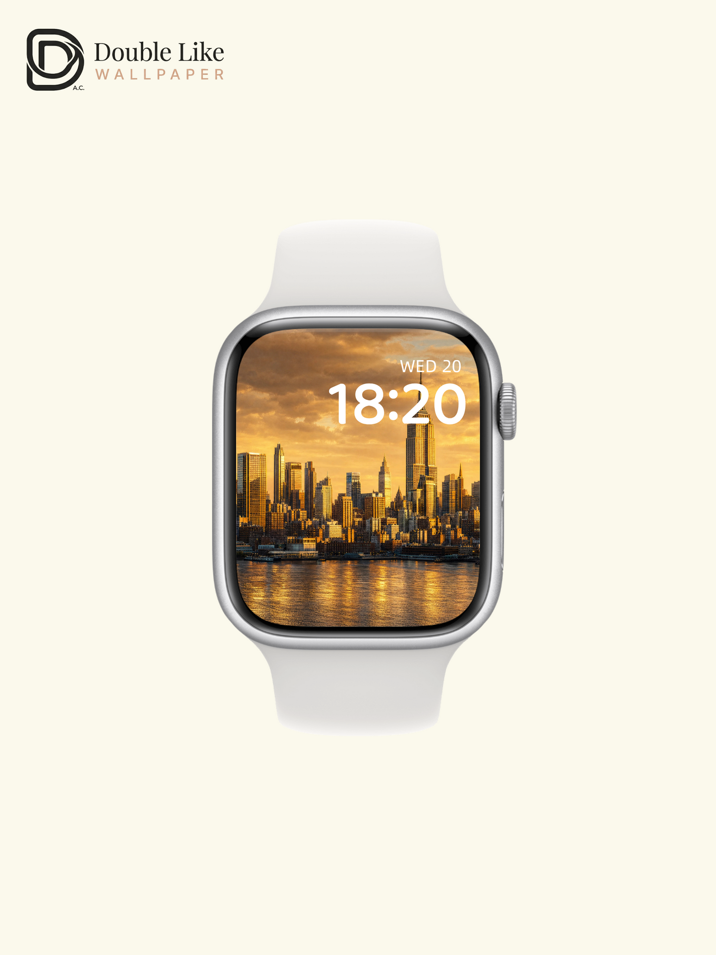 New York City Skyline Golden Sunset River Landscape Wallpaper Pack [#ZJYR004]