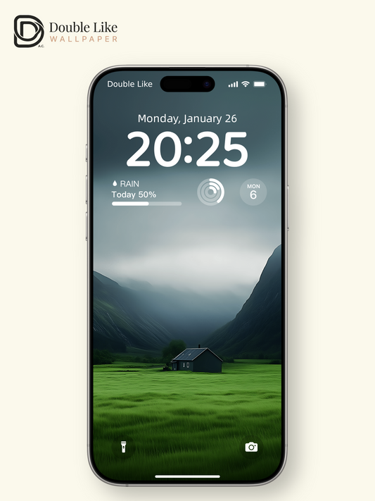 Lonely Cabin in Misty Mountains Dark Aesthetic Wallpaper Pack [#ZJY401]